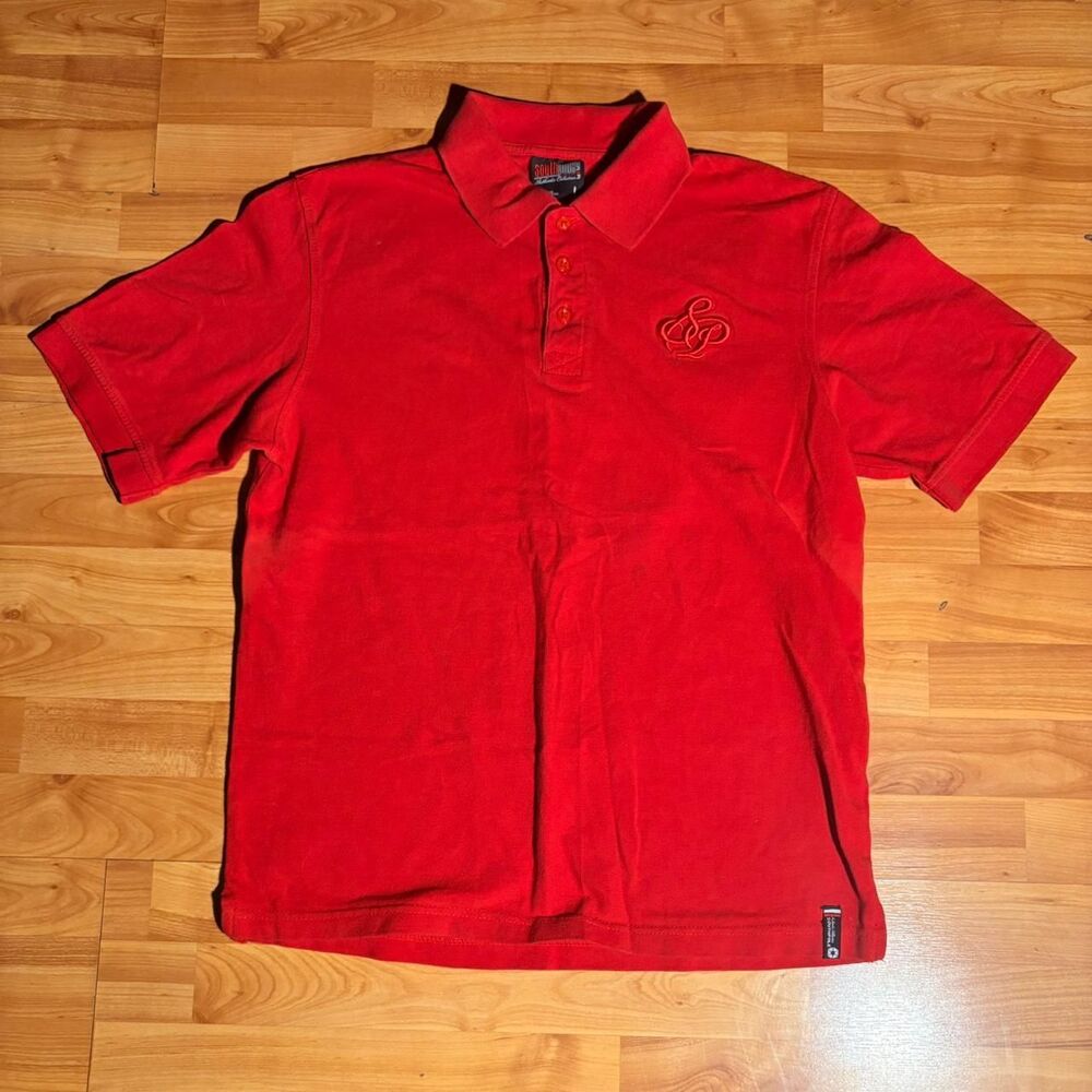 Vintage Southpole Red Polo Shirt Size L Y2K Skater Streetwear Casual